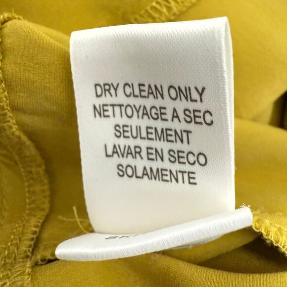 Y2K Vintage BCBGMaxAzria Chartreuse Silk Bias Cut V-Neck Blouse M - Picture 5 of 7